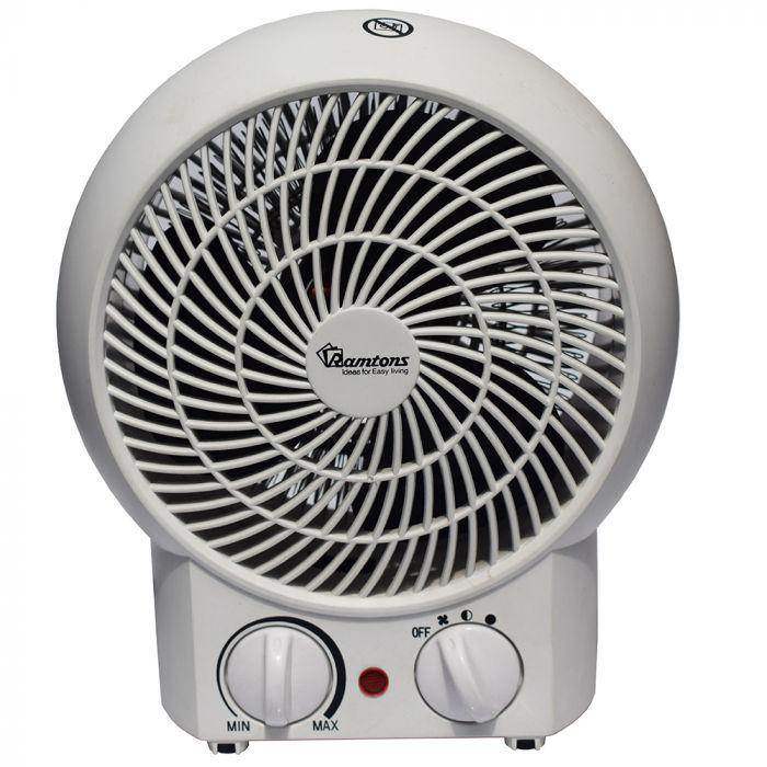 WHITE FAN HEATER, 2 HEAT SETTINGS- RM/475