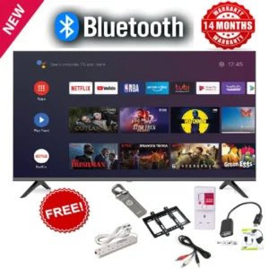 BLUETOOTH CTC 43" INCH FRAMELESS FULL- HD SMART TV ANDROID TV NETFLIX ,YOUTUBE TELEVISION INBUILT DECODER , BUILT-IN WIFI, APP STORE 1GB-RAM 8GB-ROM 2*USB PORTS,3*HDMI+FREE 6 GIFTS